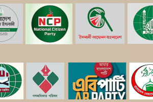 ঢাকায় সংবাদ সম্মেলনে যুগপৎ কর্মসূচি ঘোষণা করছেন জামায়াত ও এনসিপি সহ আট দলের নেতারা